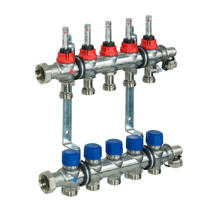 Set de distribuitor din inox FRANKISCHE PROFITHERM pentru incalzire in pardoseala- 5 cai, 1