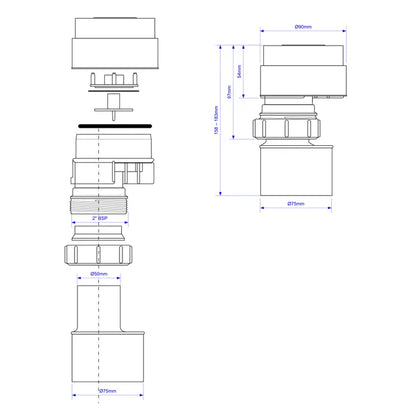 Aerator McALPINE - Ø75 mm (DN70)
