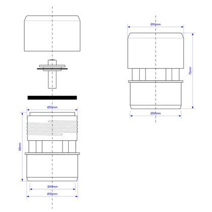 Aerator McALPINE -Ø50 mm (DN50)