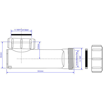 Sifon pentru economie de spatiu cu membrana antimiros   ØD32, McALPINE