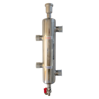 Separator hidraulic  din inox, izolat cu un circuit, Land-Tech. Filet 1”