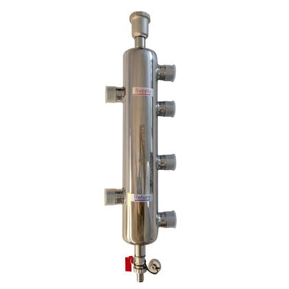 Separator hidraulic  din inox, izolat cu 2 circuite, Land-Tech, Filet 1”