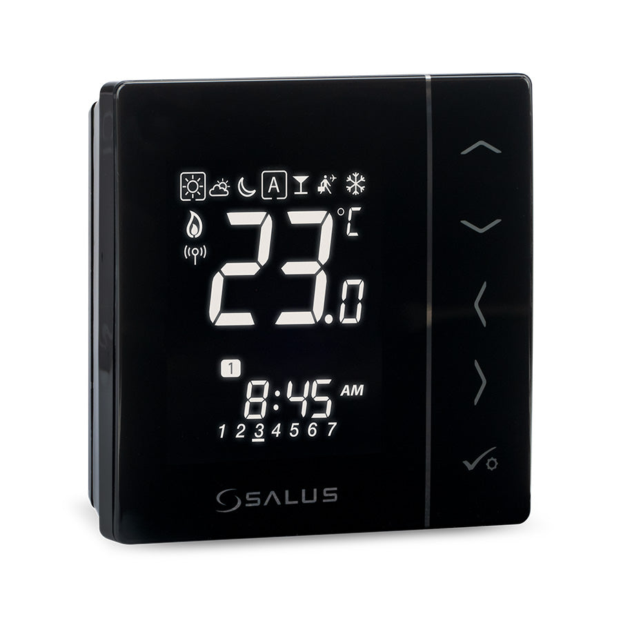 Termostat RF cu baterii (negru), Salus