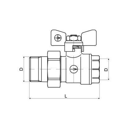 Robinet cu bila interior exterior cu racord olandez 1 1/4