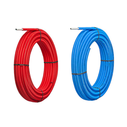 Teava multistrat in tub de protectie FRANKISCHE PEX-AL-PE ALPEX-DUO®, 16x2 mm, rosie - colac 50 m