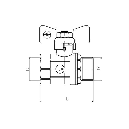 Robinet cu bila interior exterior 3/4