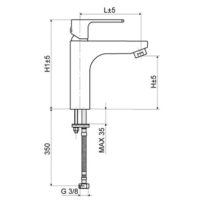 Baterie stativa pentru lavoar SERIA NESEA BLACK EH.3500 B, Slovarm