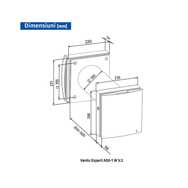 Sistem ventilatie Blauberg - Vento Expert A50-1 W V.3