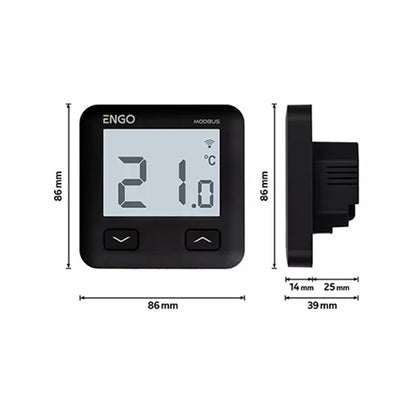 Termostat ENGO E10-MBUSB, Wi-Fi si MODBUS RS-485, 230V, negru