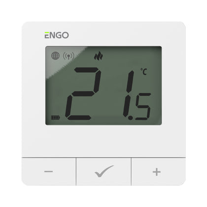 Termostat inteligent ENGO E25-BATW, ZigBee si RF 868 MHz, cu baterii, alb