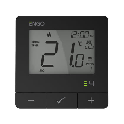 Termostat programabil ENGO E4-B, incalzire si racire, Triac 230V, negru