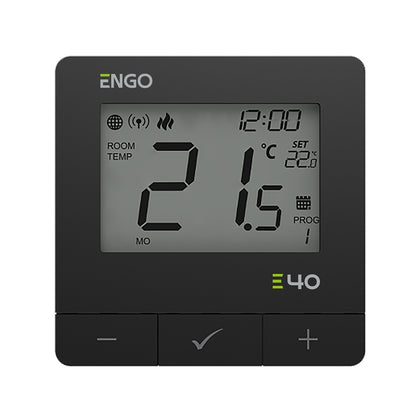 Termostat inteligent programabil ENGO E40-230B, ZigBee si RF 868 MHz, 230V, negru