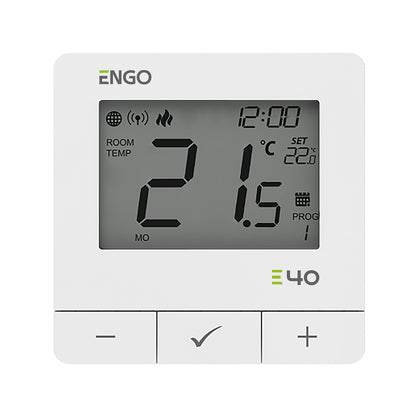 Termostat programabil cu fir E40, aparent  ZIGBEE 868 MHz,230V, alb, ENGO