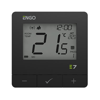Termostat ambiental programabil fara fir E7-RFW, negru, cu baterii