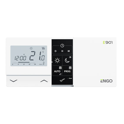Termostat programabil cu fir ENGO E901, alimentare cu baterii