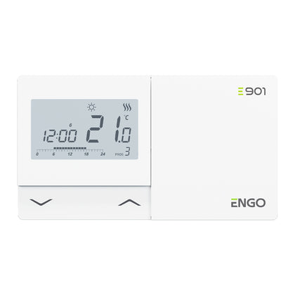 Termostat programabil cu fir ENGO E901, alimentare cu baterii