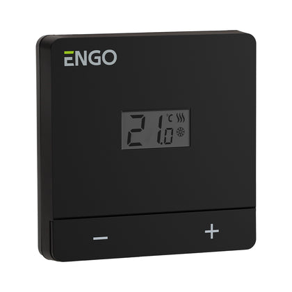 Termostat cu fir ENGO EASY-24B, 24V AC, incalzire si racire, negru