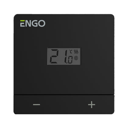 Termostat cu fir ENGO EASY-24B, 24V AC, incalzire si racire, negru