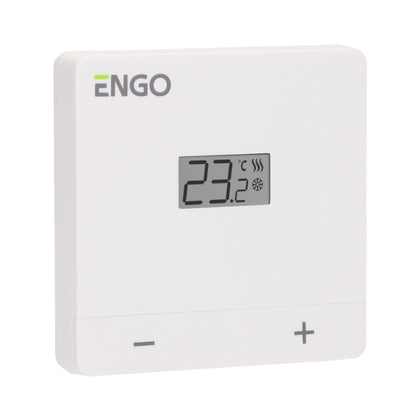 Termostat cu fir ENGO EASY-24W, 24V AC, incalzire si racire, alb