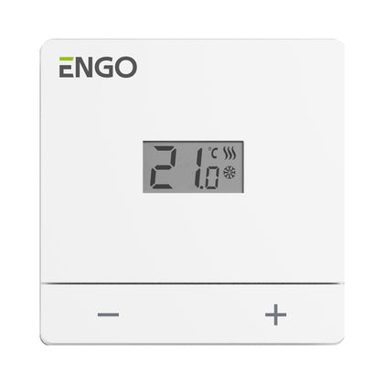 Termostat cu fir ENGO EASY-24W, 24V AC, incalzire si racire, alb