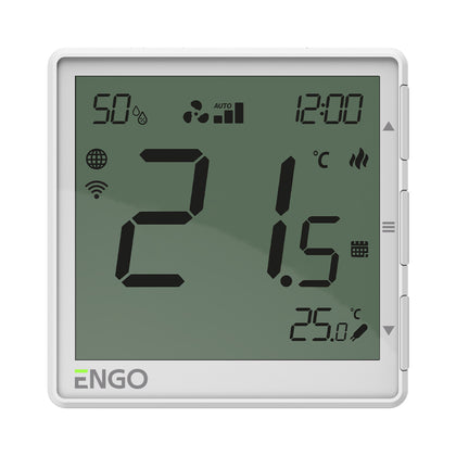 Termostat pentru ventiloconvector ENGO EFAN-230W, Wi-Fi si MODBUS, 230V, alb
