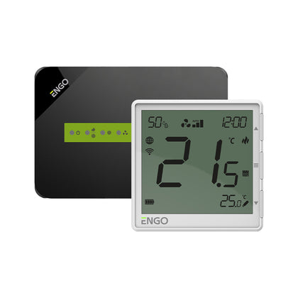 Termostat wireless pentru ventiloconvector ENGO EFAN-RFW, Wi-Fi si RF 868 MHz, alb
