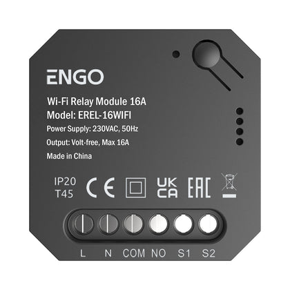 Releu inteligent Wi-Fi ENGO EREL-16WIFI, 16A, contact fara tensiune