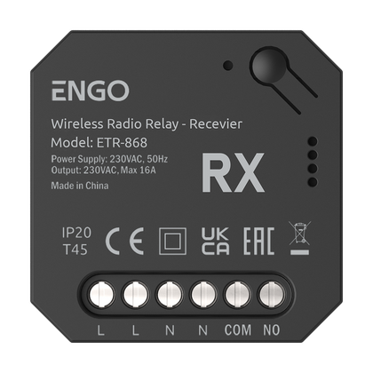 Releu fara fir, controlat prin radio, 868MHz, 230V, ENGO