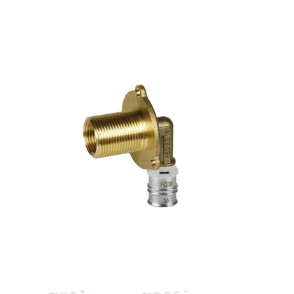 Cot la 90° din alama pentru vas toaleta incastrat 24 mm - 16 mm - 1/2