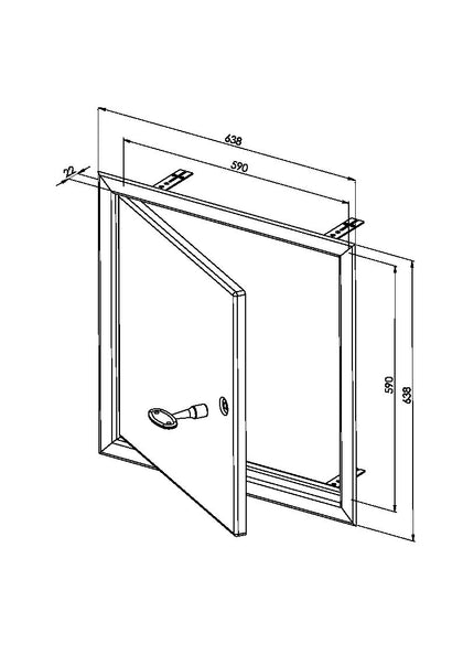 Panou fix de vizitare HACO RDK din metal cu inchizator-600 x 600 mm, alb