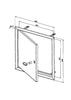 Panou fix de vizitare HACO RDK din metal cu inchizator-600 x 600 mm, alb
