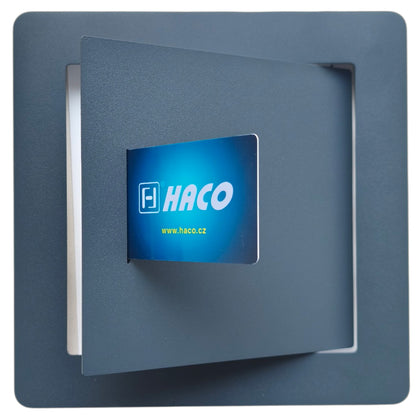 Usita de vizitare din aluminiu 400x400 mm, deschidere cu card, Haco