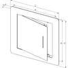 Usita de vizitare din aluminiu 400x400 mm, deschidere cu card, Haco