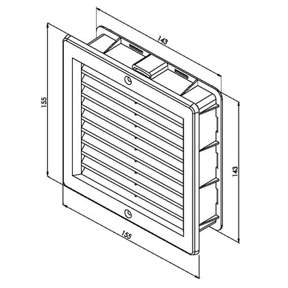 Rama de aerisire cu plasa HACO VM-150 x 150 mm maro