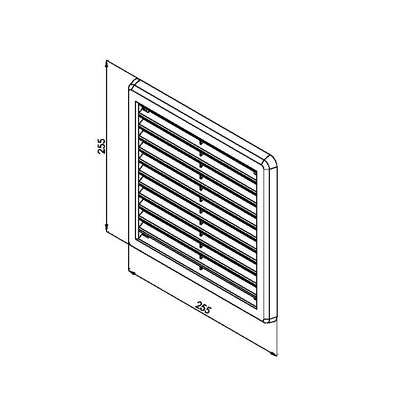 Rama de aerisire cu plasa HACO VM K-250 x 250 mm maro