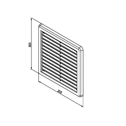 Rama de aerisire cu plasa HACO VM K-200 x 300 mm, maro