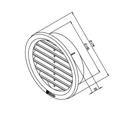 Rama de aerisire rotundă cu plasa HACO-VM 150 maro