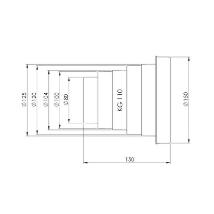 Reductie din plastic RP HACO 80/100/ 120/125/150