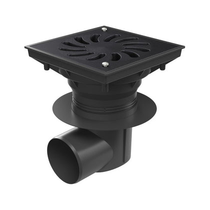Receptor de exterior cu iesire orizontala D110/250 cu gratar de fonta, MCH Chudej