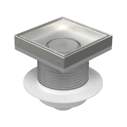 Sifon de pardoseala neptun iesire verticala D50/h reglabil cu gratar de inox ceramic 150x150 si guler, MCH Chudej