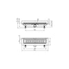 Rigola de interior montate la perete MCH cu rama si gratar de inox BASIC lucioasa, 350 mm