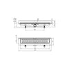 Rigola de interior montate la perete MCH cu rama si gratar de inox BASIC lucioasa, 450 mm