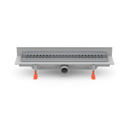Rigola de interior montate la perete MCH cu rama si gratar de inox HARMONY lucioasa, 450 mm