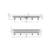 Rigola de interior montate la perete MCH cu rama si gratar de inox BASIC lucioasa, 650 mm