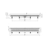 Rigola de interior montate la perete MCH cu rama si gratar de inox BASIC mata, 750 mm