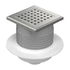 Sifon de pardoseala Neptun iesire verticala D50/h reglabil cu gratar de inox gate 122x122 si guler, MCH Chudej