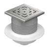 Sifon de pardoseala Neptun iesire verticala D50/h reglabil cu gratar de inox labyrinth 125x125 si guler, MCH Chudej