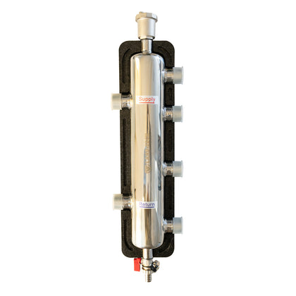 Separator hidraulic  din inox, izolat cu 2 circuite, Land-Tech, Filet 1”