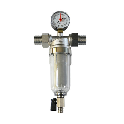 Filtru apa cu autocuratare si manometru 3/4”, Land-Tech