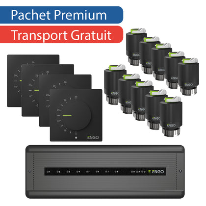 Pachet premium automatizare incalzire in pardoseala cu fir, 10 circuite - 4 zone, ENGO